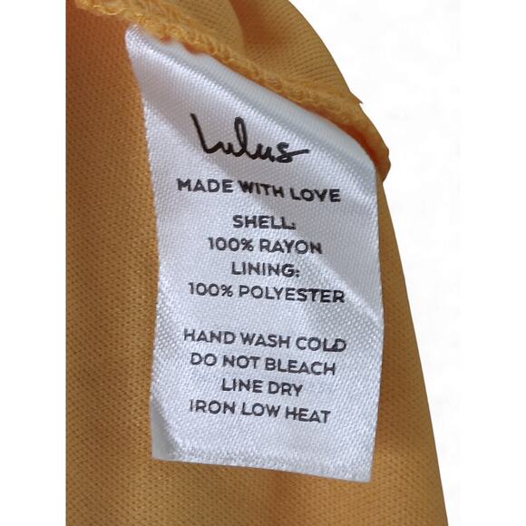 Lulus Floral Tie Back Mini Dress Yellow White V Neck Short Sleeve Size M - Picture 12 of 14